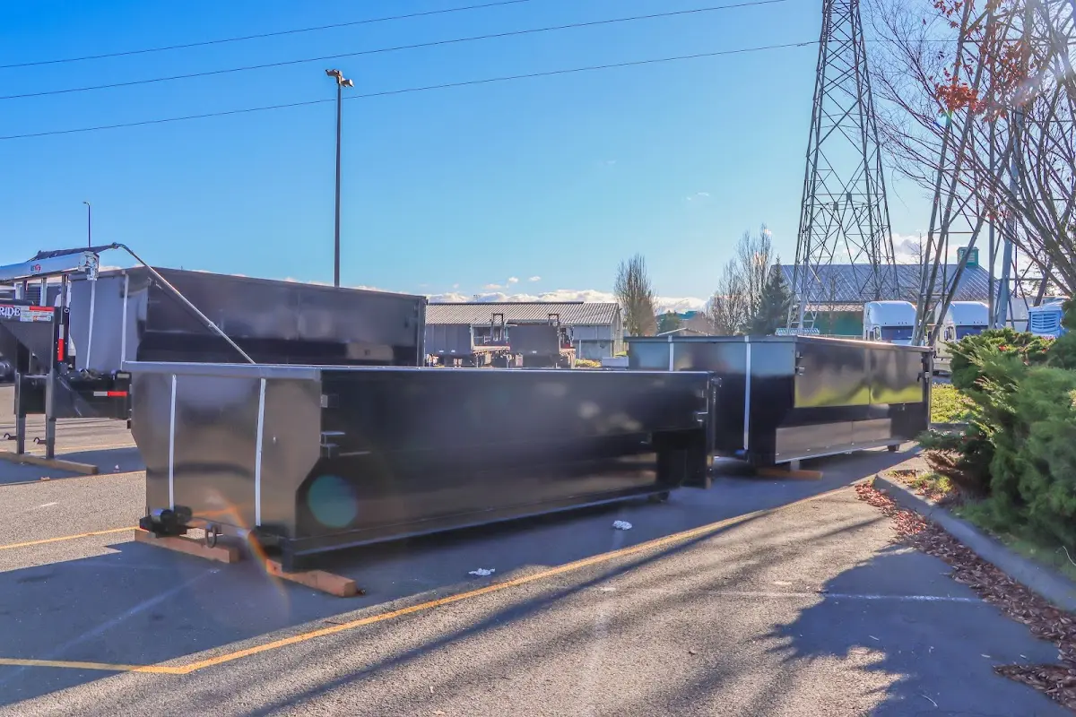 Roll-off dumpster ready for waste disposal at job site for Residential Dumpster Rental in Northfield